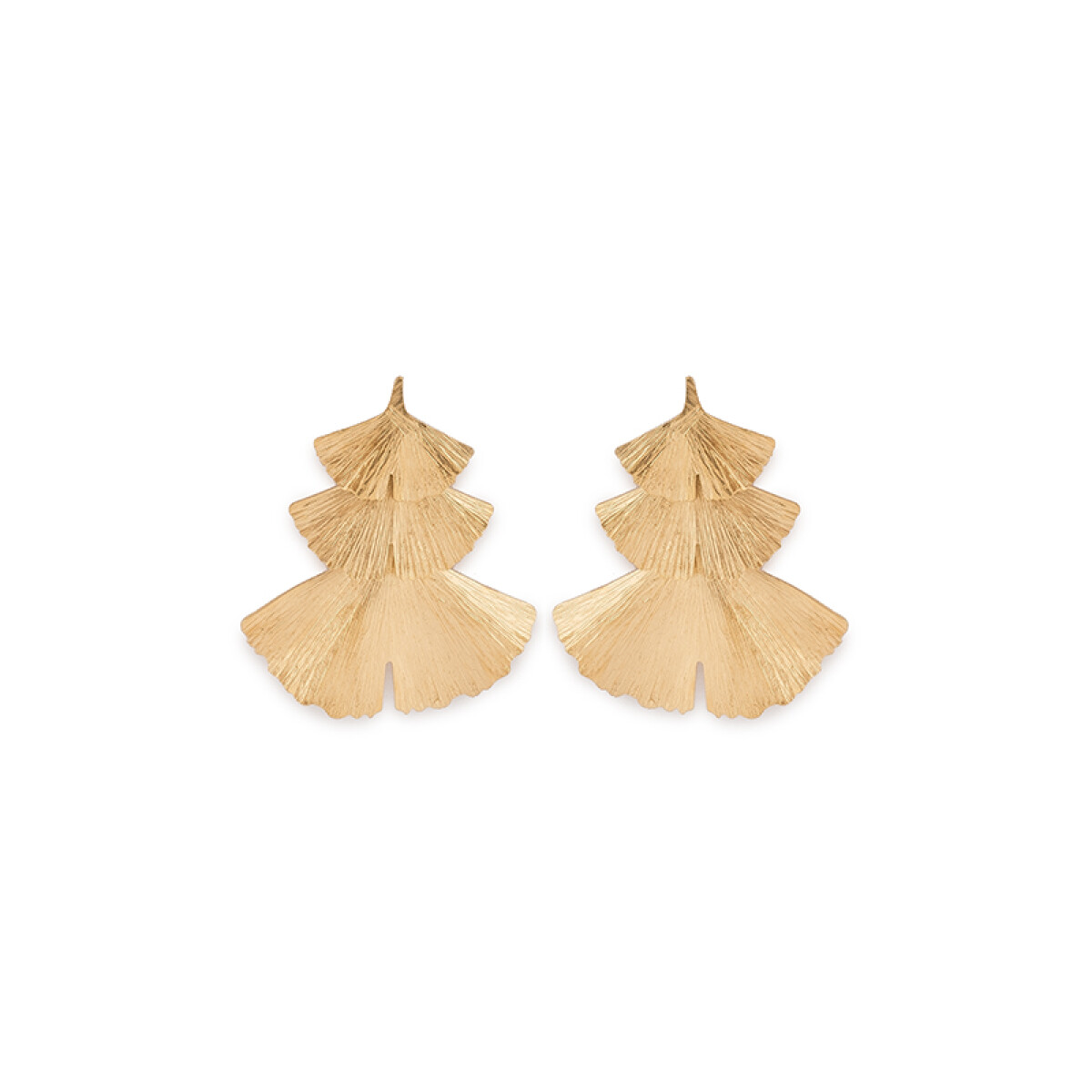 Brincos prata dourada Ginkgo Biloba (1,5 com 2 e 3,0cm) - Image 1