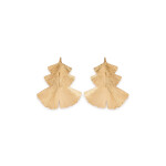 Brincos prata dourada Ginkgo Biloba (1,5 com 2 e 3,0cm)