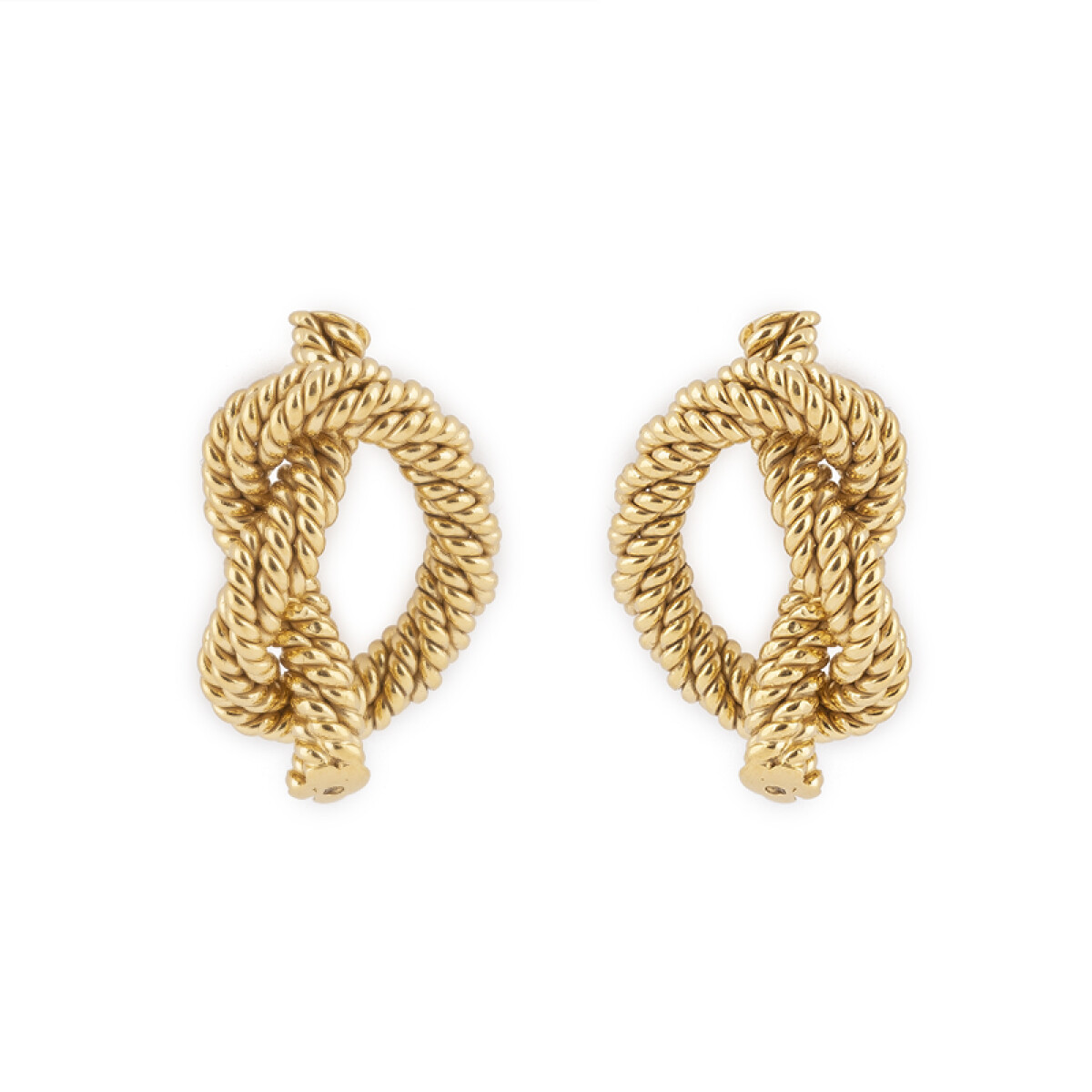 Brincos prata dourada Strong Knot - Image 1