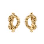 Brincos prata dourada Strong Knot