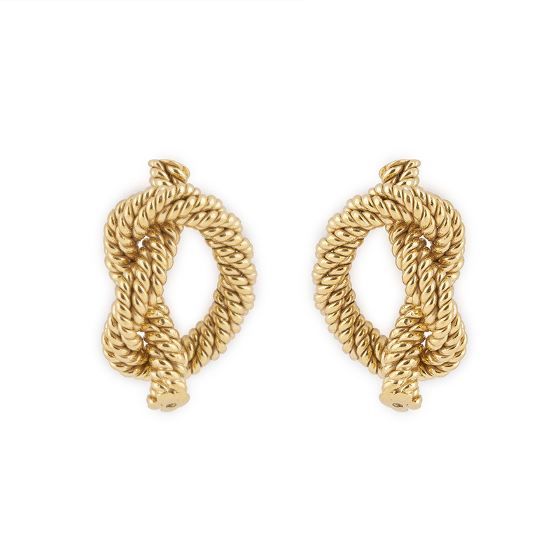 26A-7.jpg Brincos prata dourada Strong Knot - Image 1
