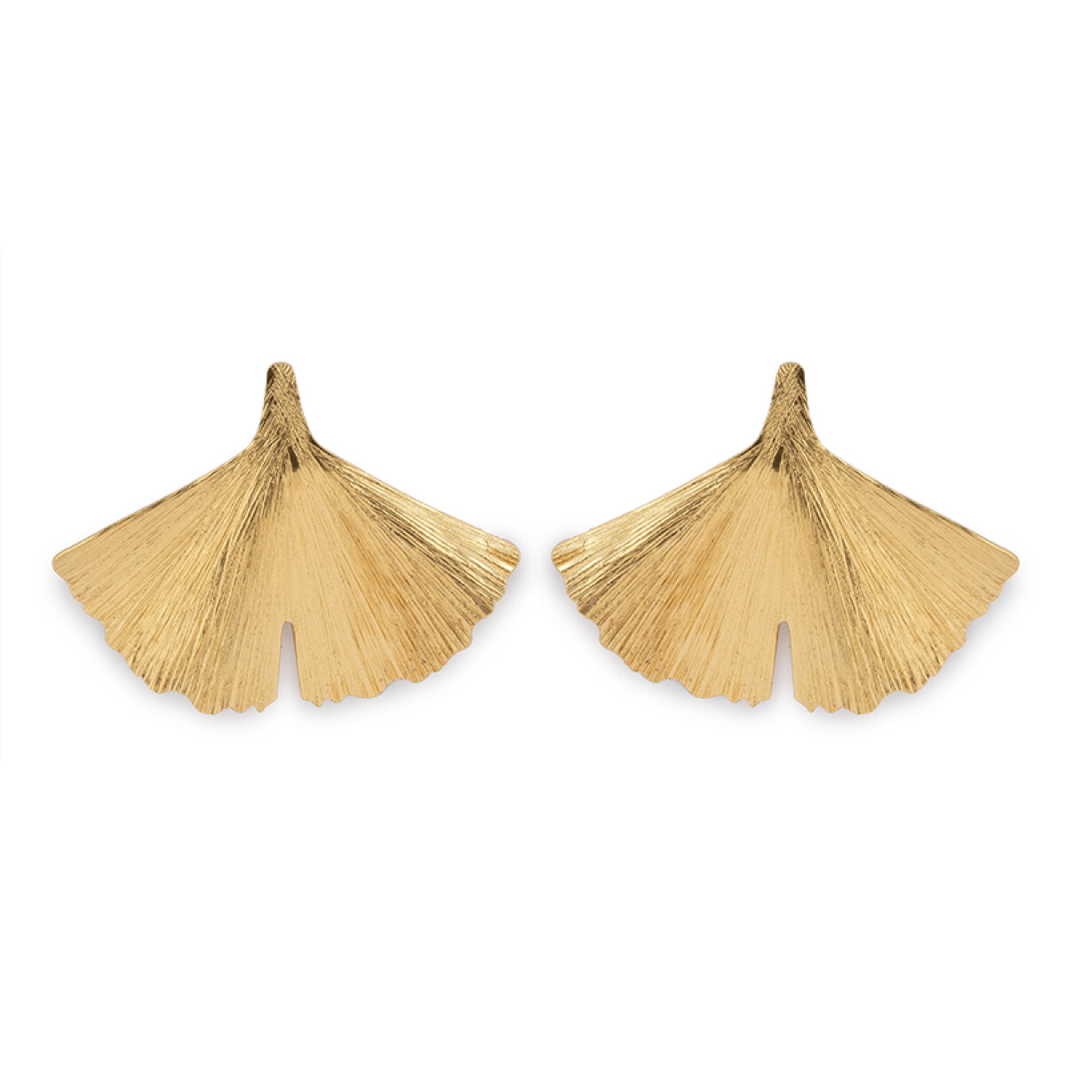 Brincos prata dourada Ginkgo Biloba (4,0cm) - Image 1