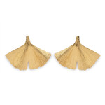 Brincos prata dourada Ginkgo Biloba (4,0cm)