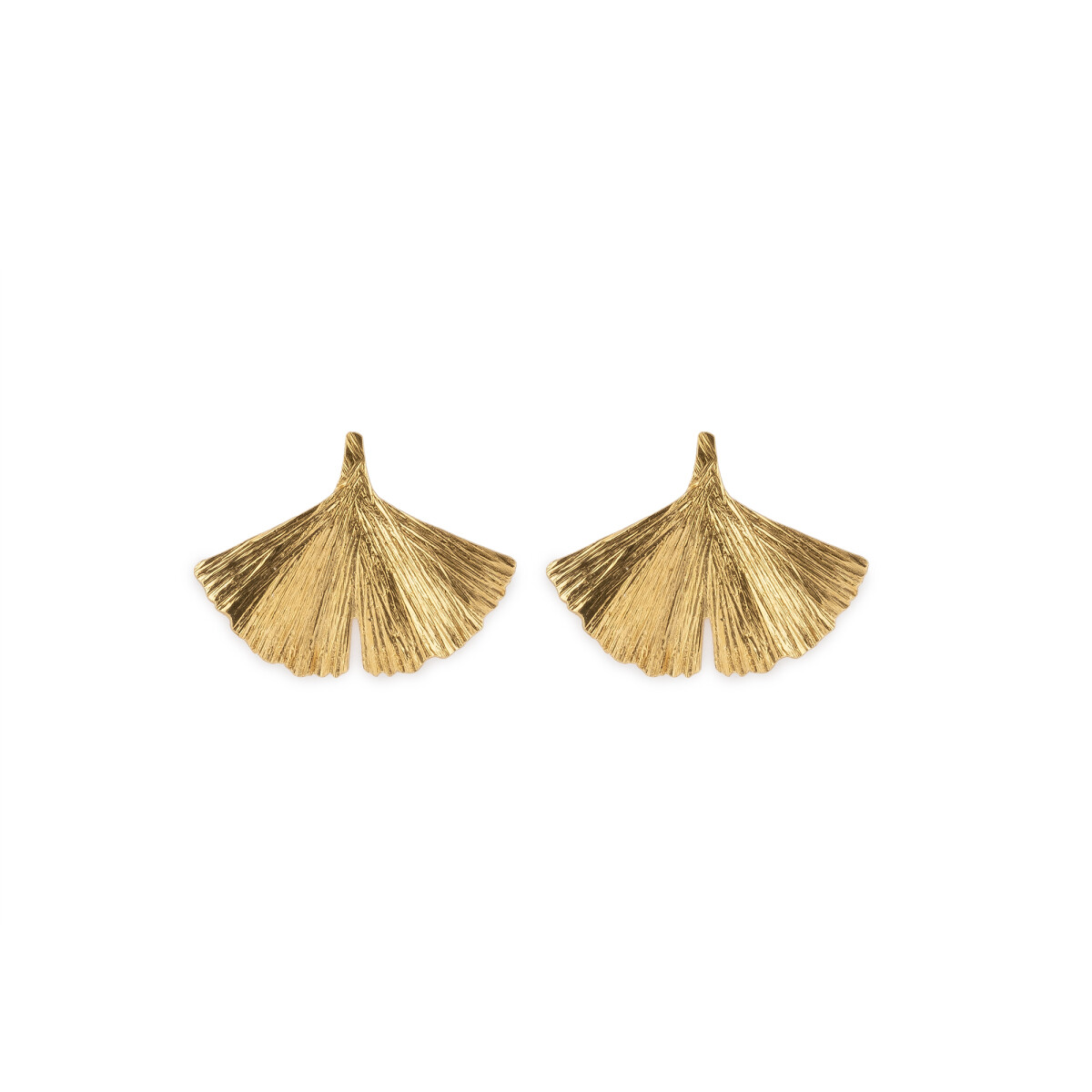 Brincos prata dourada Ginkgo Biloba (1,5cm) - Image 1