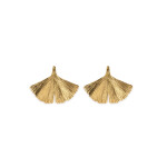 Brincos prata dourada Ginkgo Biloba (1,5cm)