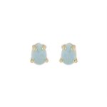 Brincos prata dourada e pedra larimar