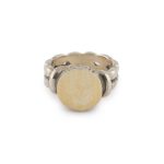 Anel prata oxidada e ouro 9kts Mixed