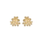 Brincos prata dourada Mini Miosótis (Louise Collection)