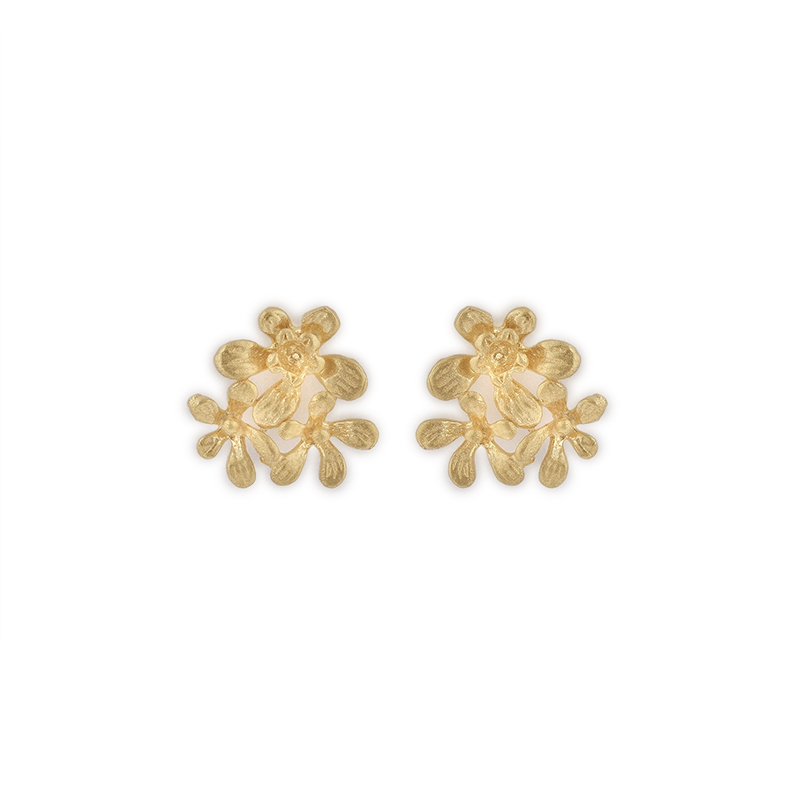 21A Brincos prata dourada Mini Miosótis (Louise Collection) - Image 1