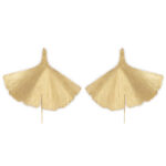 Brincos prata dourada Ginkgo Biloba (10,0cm)