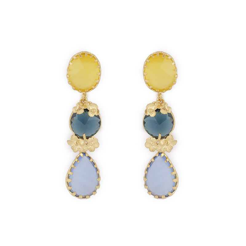 13A Brincos prata dourada Princesa (Frida Collection) - Image 1