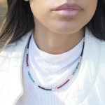 Colar prata dourada e pedras naturais com pérolas - Image 2