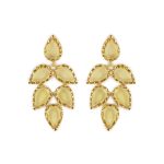 Brincos prata dourada Mary (citrino)