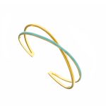 Pulseira Dourada com esmalte Kaleido (turquesa)
