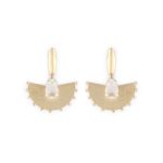 Brincos prata dourada Daisy (Cristal)