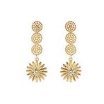 Brincos Margarida em prata dourada Gold Pinus