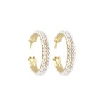 Brincos prata dourada Mini Pearls (3.0)