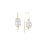 Brincos prata dourada BigPearl