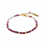 Pulseira prata dourada com rubis Organic