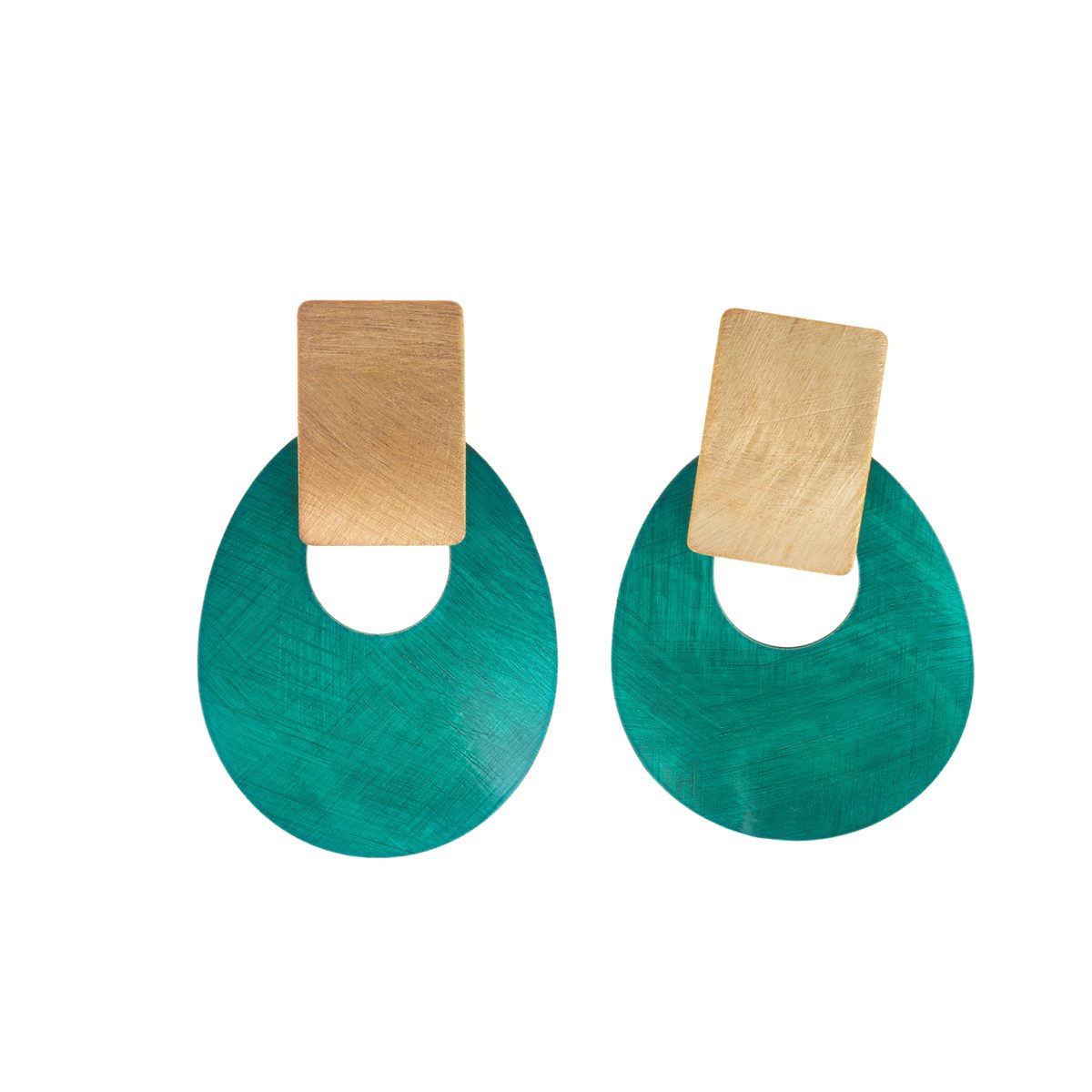 Brincos prata dourada Green (Bamboo collection) - Image 1