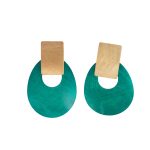 Brincos prata dourada Green (Bamboo collection)