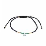 Pulseira prata dourada com safiras e esmeraldas (gota de topázio)