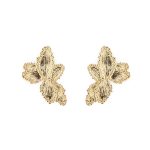 Brincos desfolhada em prata dourada Gold Pinus