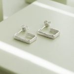 Brincos prata platinada Lignis (Square 0.9) - Image 3