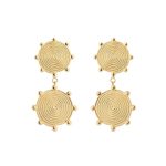 Brincos espiral dupla em prata dourada Gold Pinus