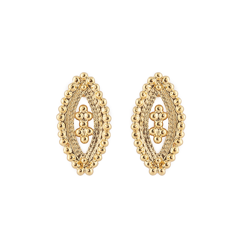 522_A Brincos prata dourada Mini Charm (Filigree Collection) - Image 1