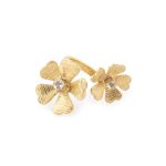 Anel em prata dourada 2flores (Sophie collection)