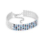 Pulseira prata clara chuva de luzes (Aube collection)