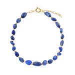 Pulseira prata dourada com lapislazuli (Gem Collection)