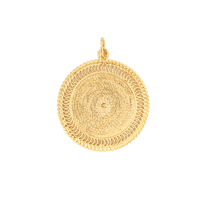 666_A Pendente prata dourada Tribal (Filigree Collection) - Image 1