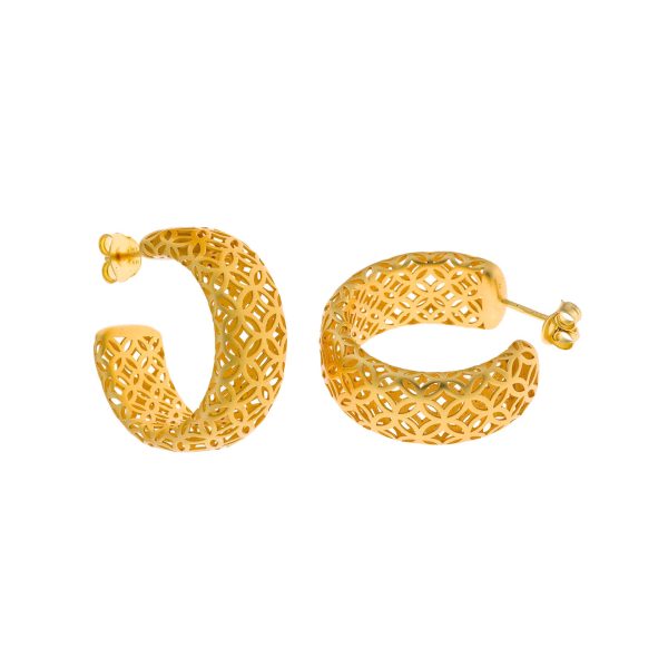 Brincos em prata dourada rendilhada (Electra collection)