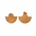 Brincos em prata dourada  meia lua natural S (Bamboo collection)