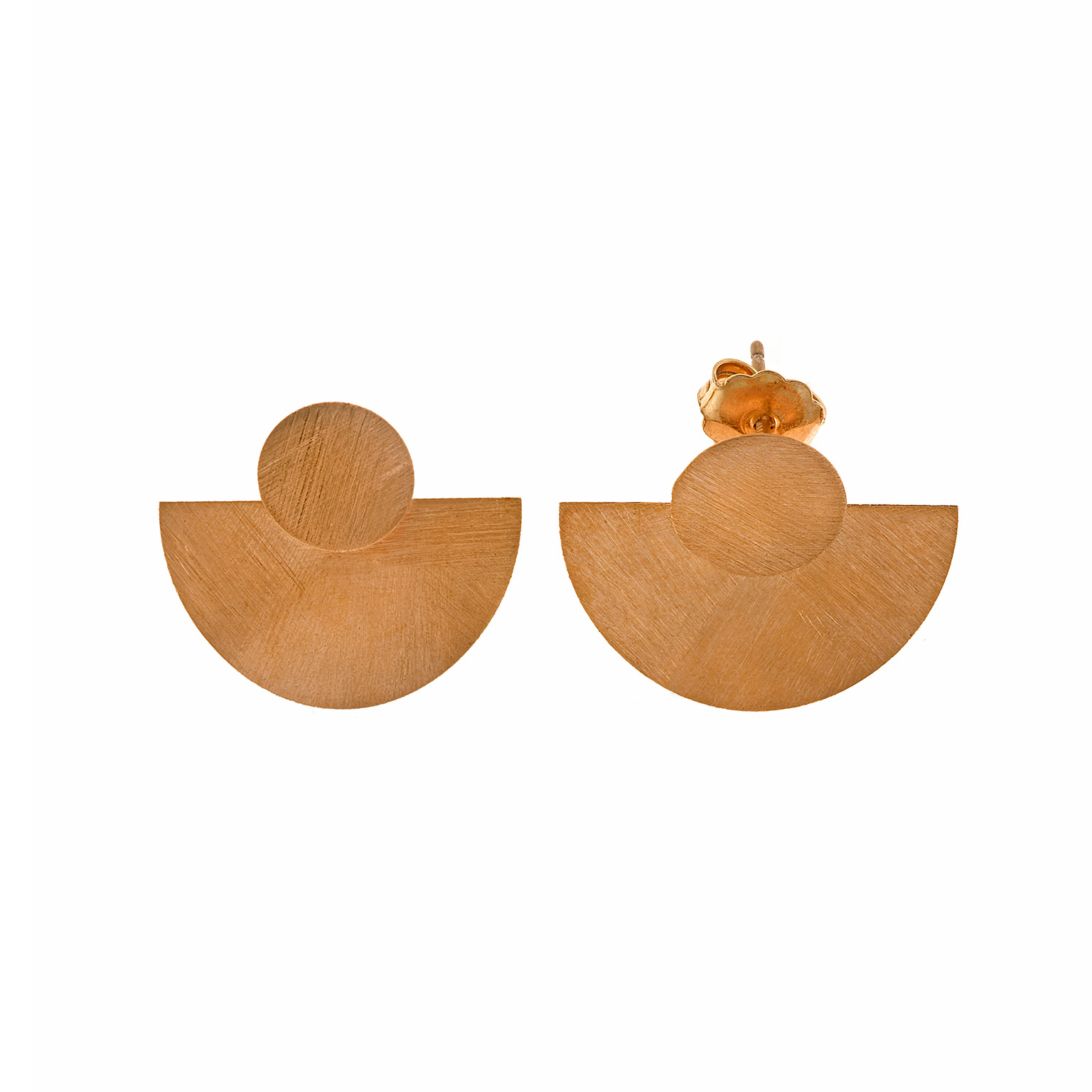 203A0338 Brincos em prata dourada  meia lua natural S (Bamboo collection) - Image 1