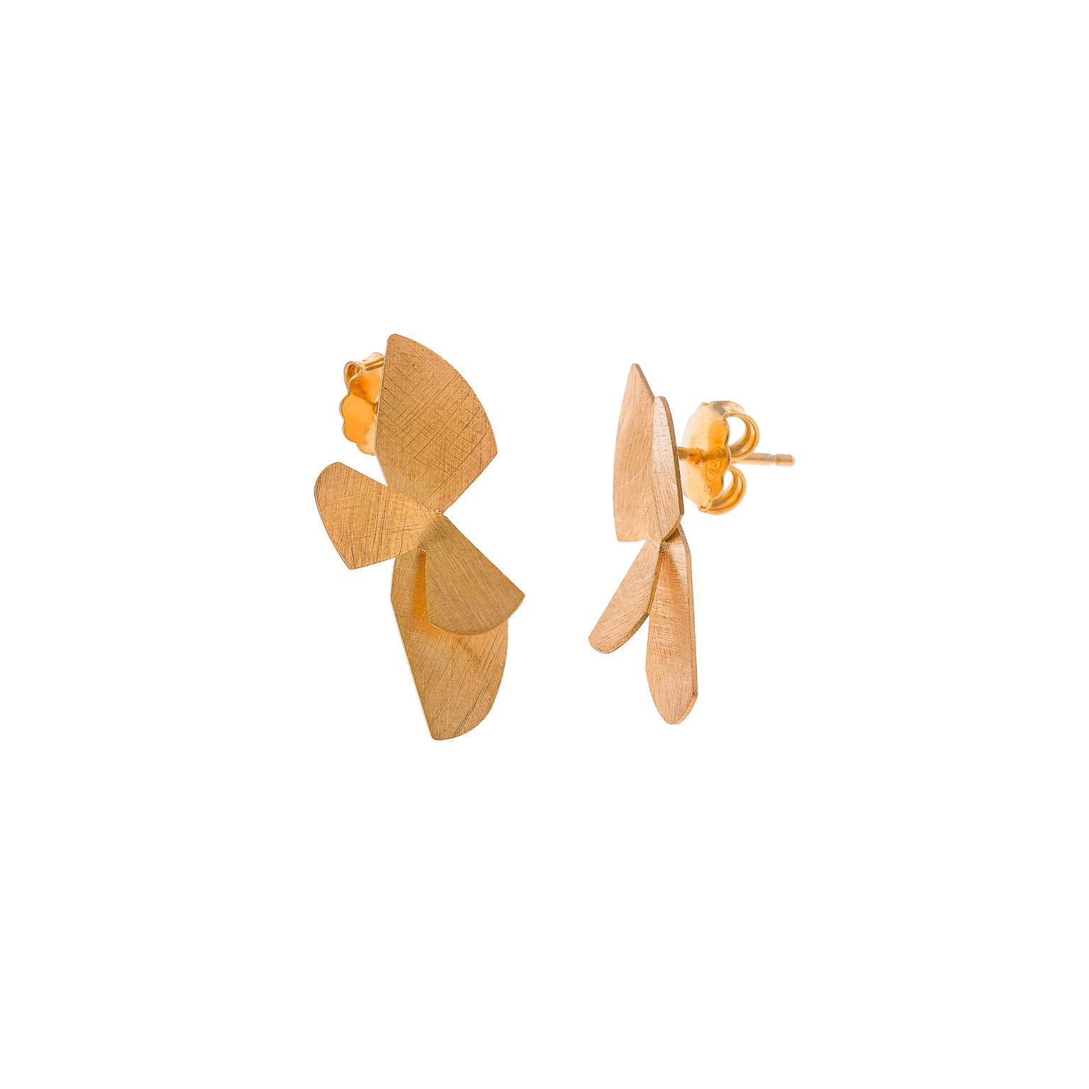 203a0376 Brincos em prata dourada  irregulares natural S (Bamboo collection) - Image 1