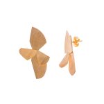 Brincos em prata dourada  irregulares natural M (Bamboo collection)
