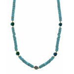 Colar prata dourada turquesas com apatitas (Organic collection)