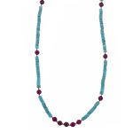 Colar prata dourada turquesas com rubis (Organic collection)