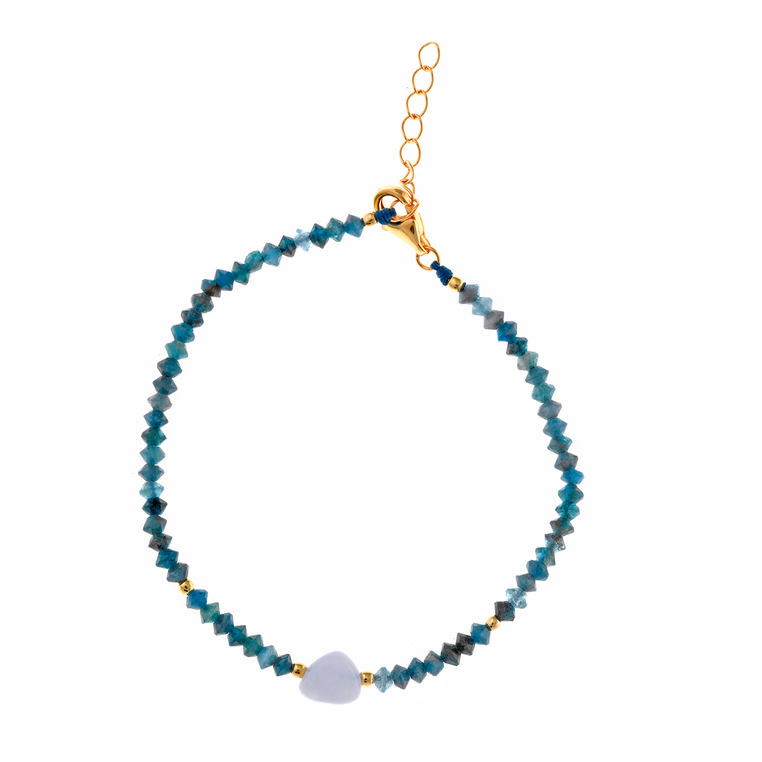 242P0033 Pulseira prata dourada apatitas com tanzanitas (Organic collection) - Image 1