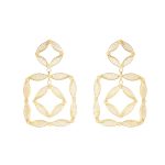 Brincos prata dourada Twist and Turn L quadrado (Filigree Collection)