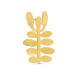 Alfinete dourado ramo de folhas e flores (Silvela collection)