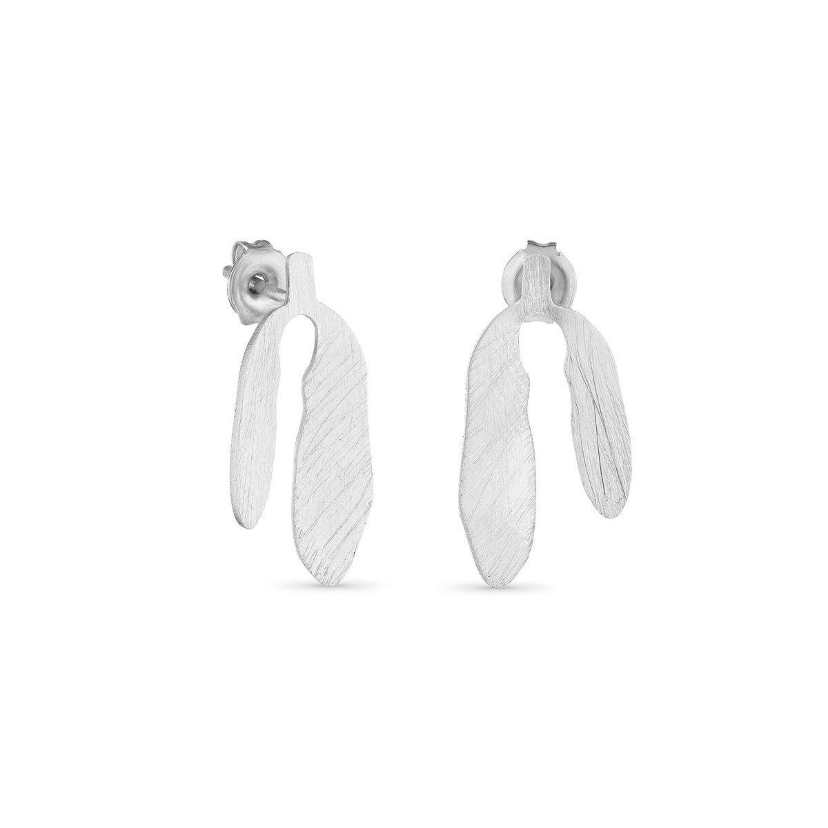 Brincos prata clara mini folhas (Silvela collection) - Image 1