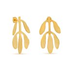 Brincos dourados folhas e flores (Silvela collection)