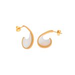 Brincos prata dourada e madrepérola redonda (Life in Gold collection)