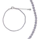Pulseira prata clara com zirconias cristal (Blink collection)
