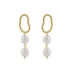 Brincos prata dourada e pérolas barrocas (Baroque pearls)