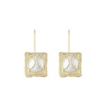 Brincos prata dourada e pérolas moeda (Baroque pearls)